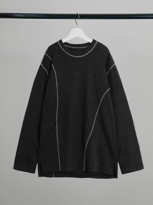 Contrast Stitch Long Sleeve Top