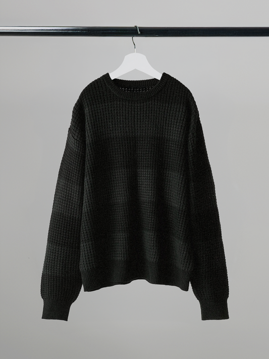 Oversized Border Waffle Knit