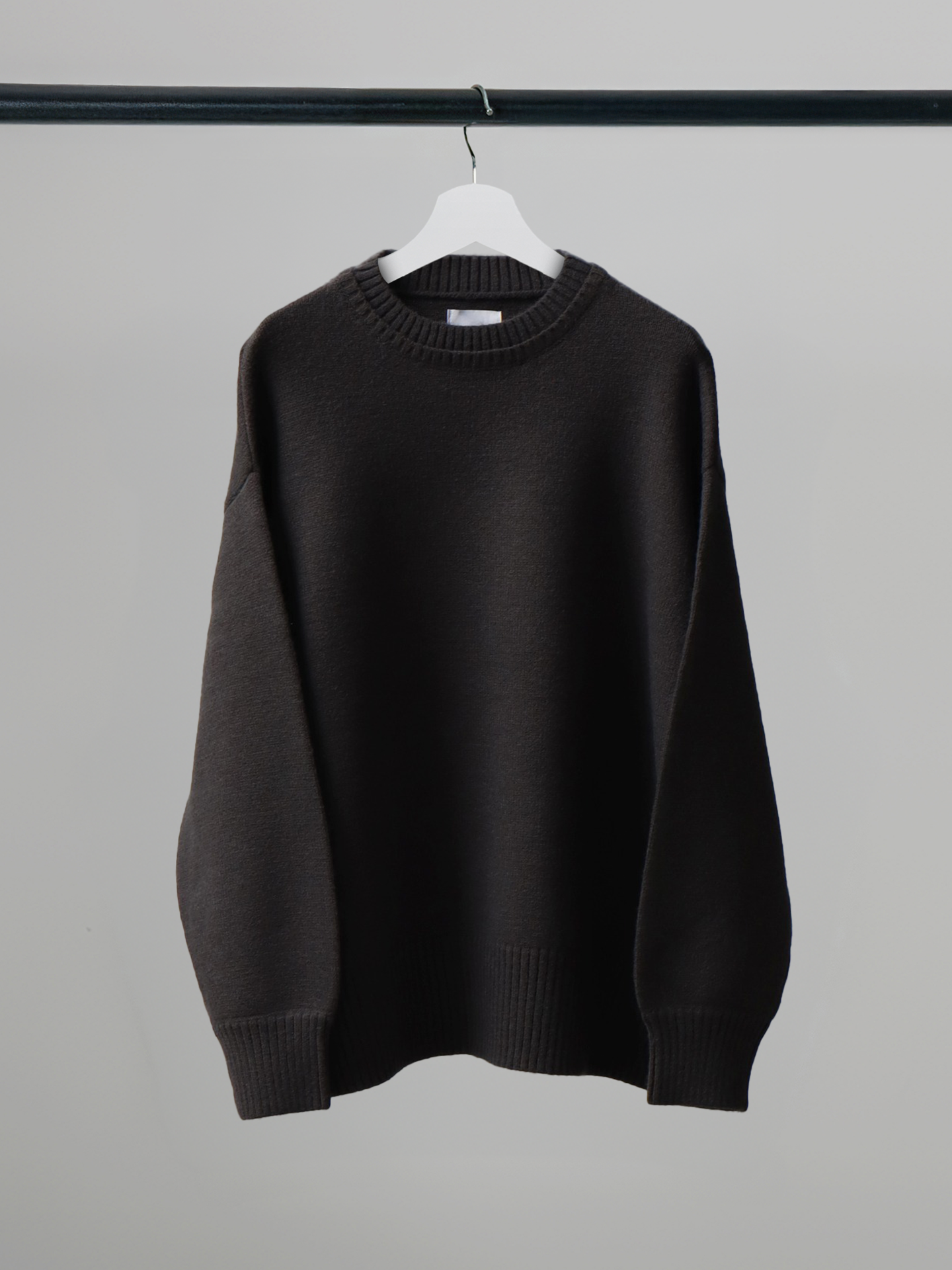 Double-Collar Crewneck Knit