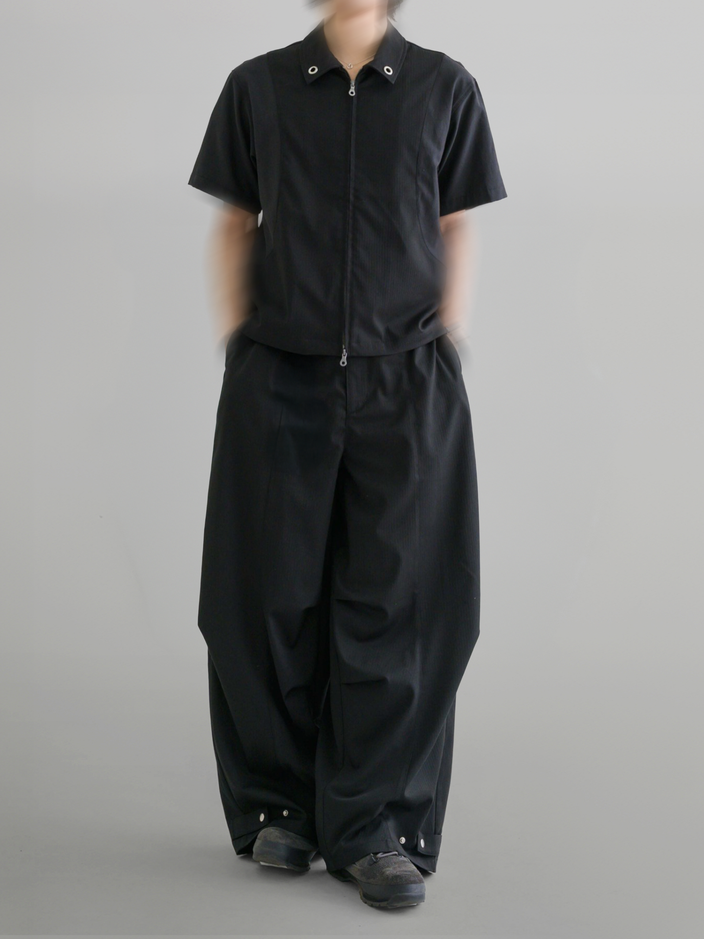 Eyelet Zip-Up Shirt
