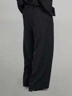Pocket Tailored Wide Pants | UNPROVEN. Black front - cleanfit minimal - UNPROVEN