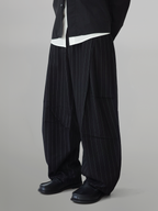 Striped Pants Black front - cleanfit minimal - UNPROVEN
