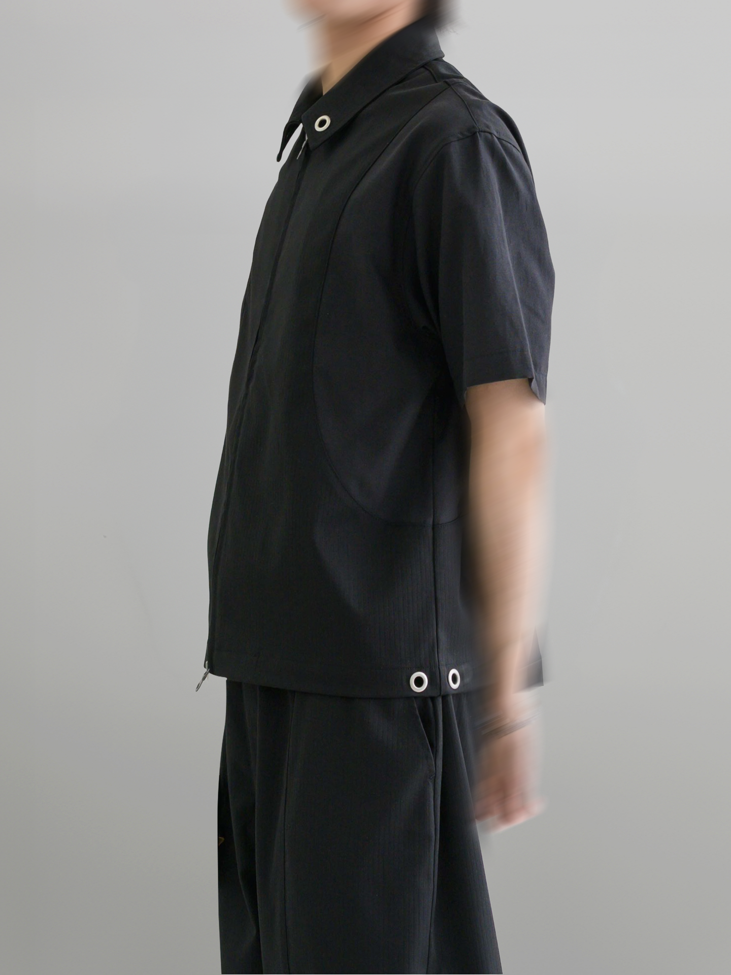 Eyelet Zip-Up Shirt