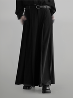 Pleated Hakama Pants black – Detail | wide-leg / pleated / relaxed tailoring | UNPROVEN