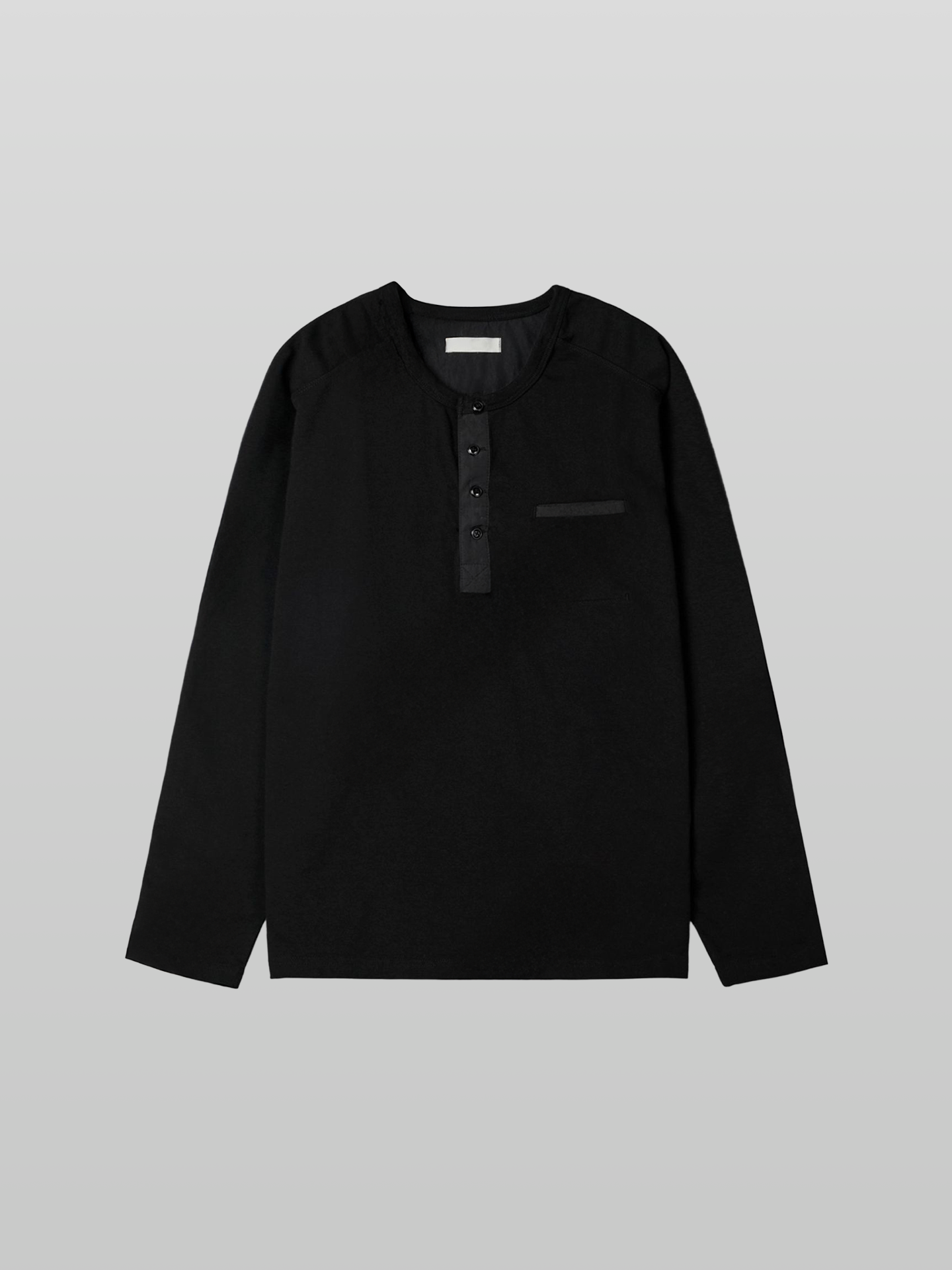 Henley Neck Pocket T-Shirt