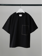 Chain-Stitched Pocket Tee black-gray – Front view | clean essentials / relaxed fit | UNPROVEN