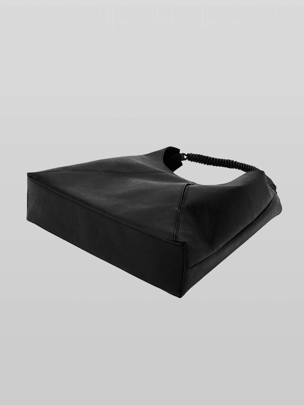 Braided Handle Triangle Tote Bag
