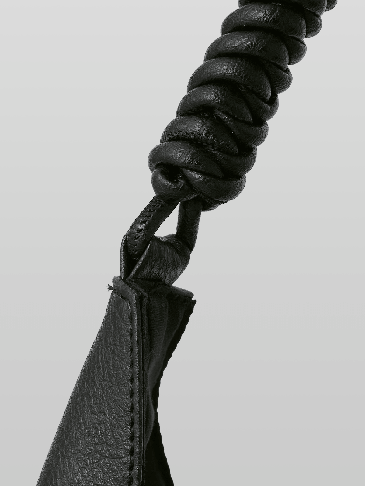 Braided Handle Triangle Tote Bag