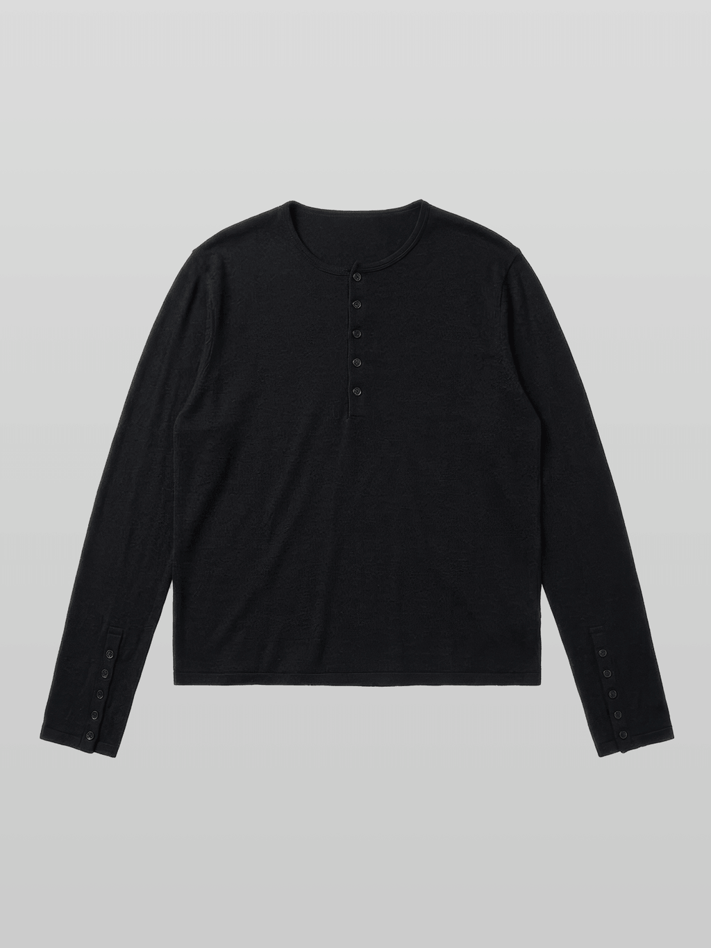 Button-Cuff Henley Neck T-Shirt