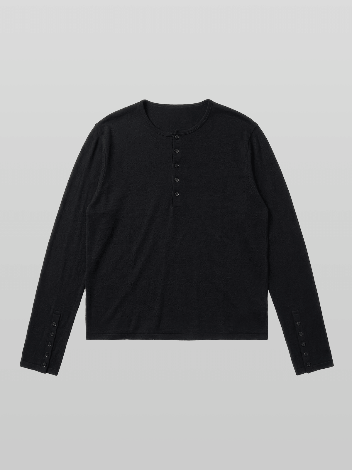 Button-Cuff Henley Neck T-Shirt