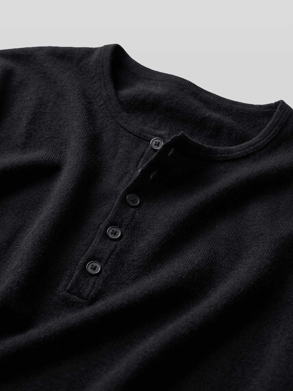 Button-Cuff Henley Neck T-Shirt