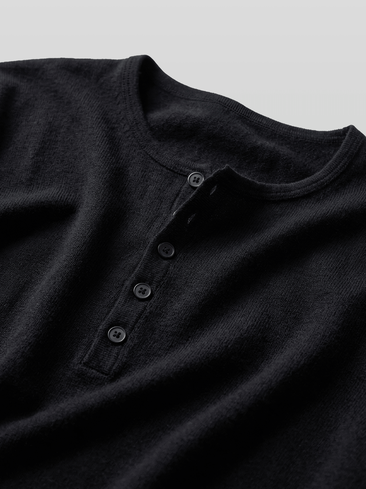 Button-Cuff Henley Neck T-Shirt