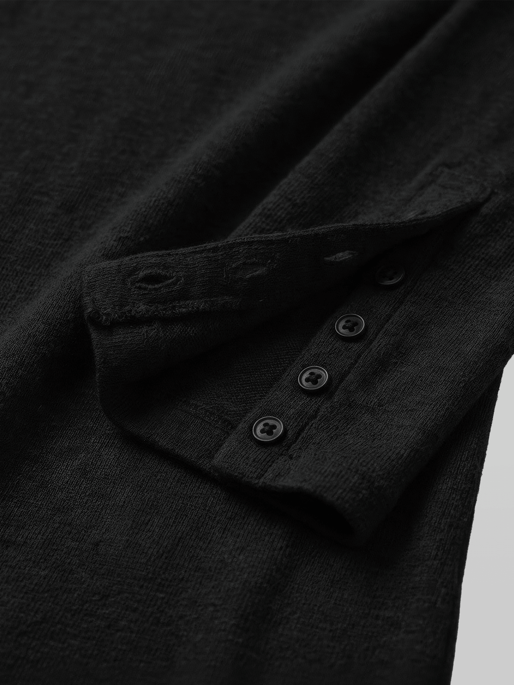 Button-Cuff Henley Neck T-Shirt