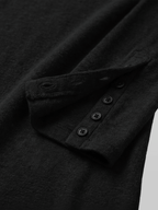 Button-Cuff Henley Neck T-Shirt