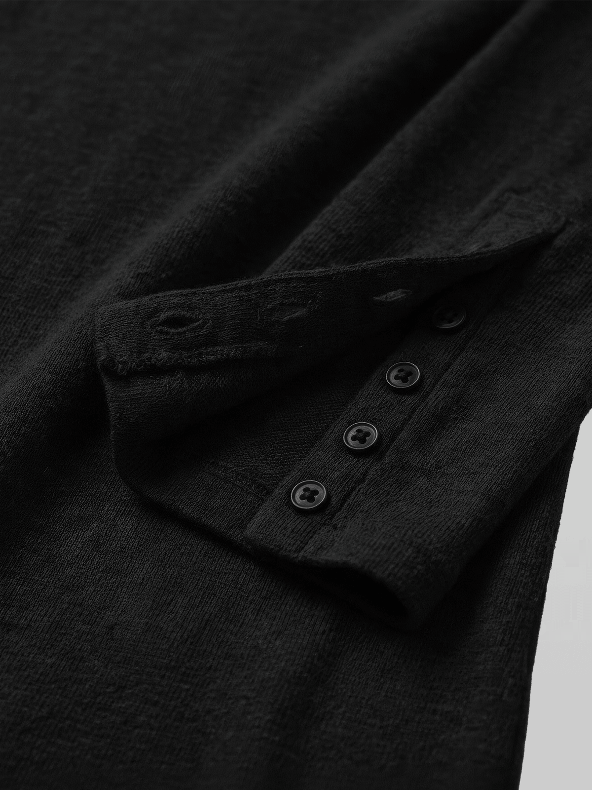 Button-Cuff Henley Neck T-Shirt