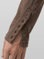Button-Cuff Henley Neck T-Shirt