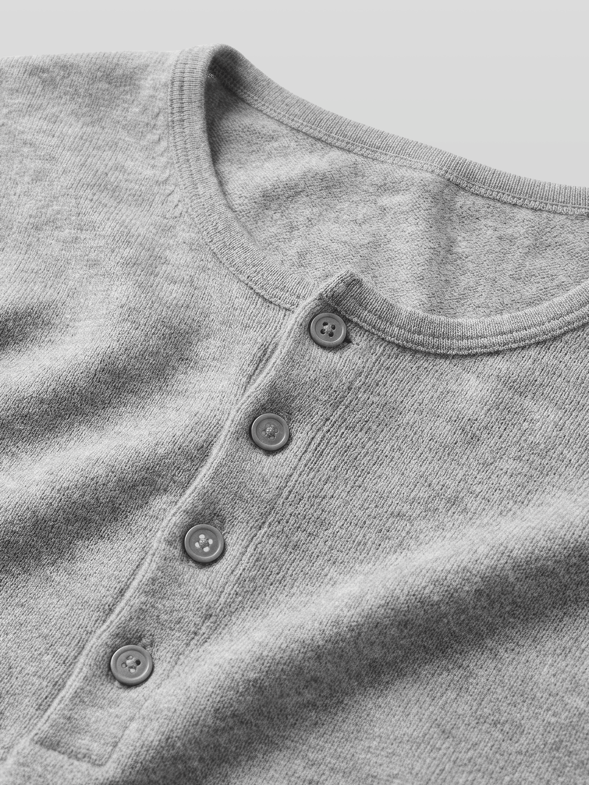 Button-Cuff Henley Neck T-Shirt