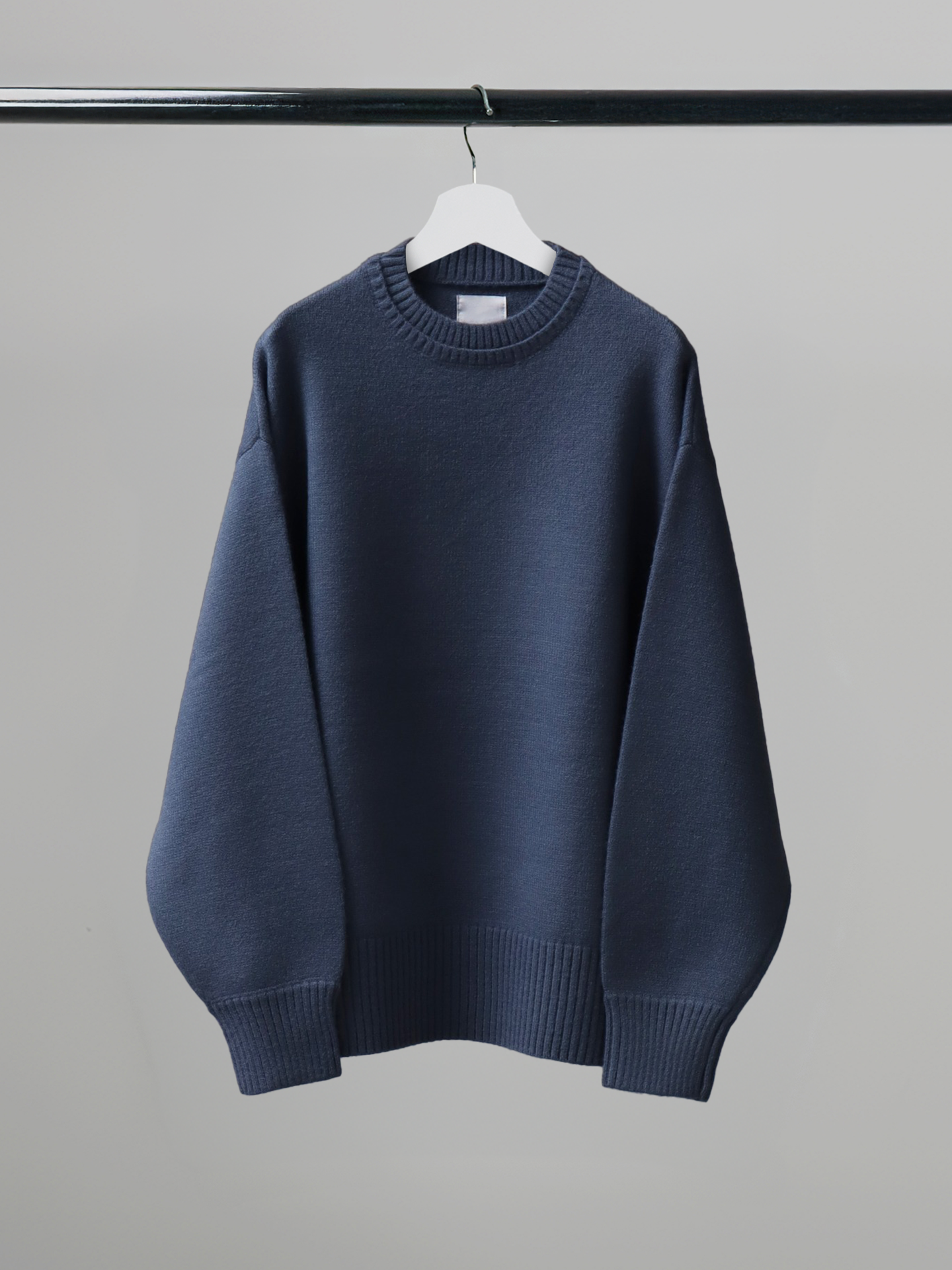 Double-Collar Crewneck Knit