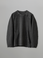 Cold Dyed Faded Long Sleeve Tee charcoal – Front view | clean essentials / relaxed fit | UNPROVEN