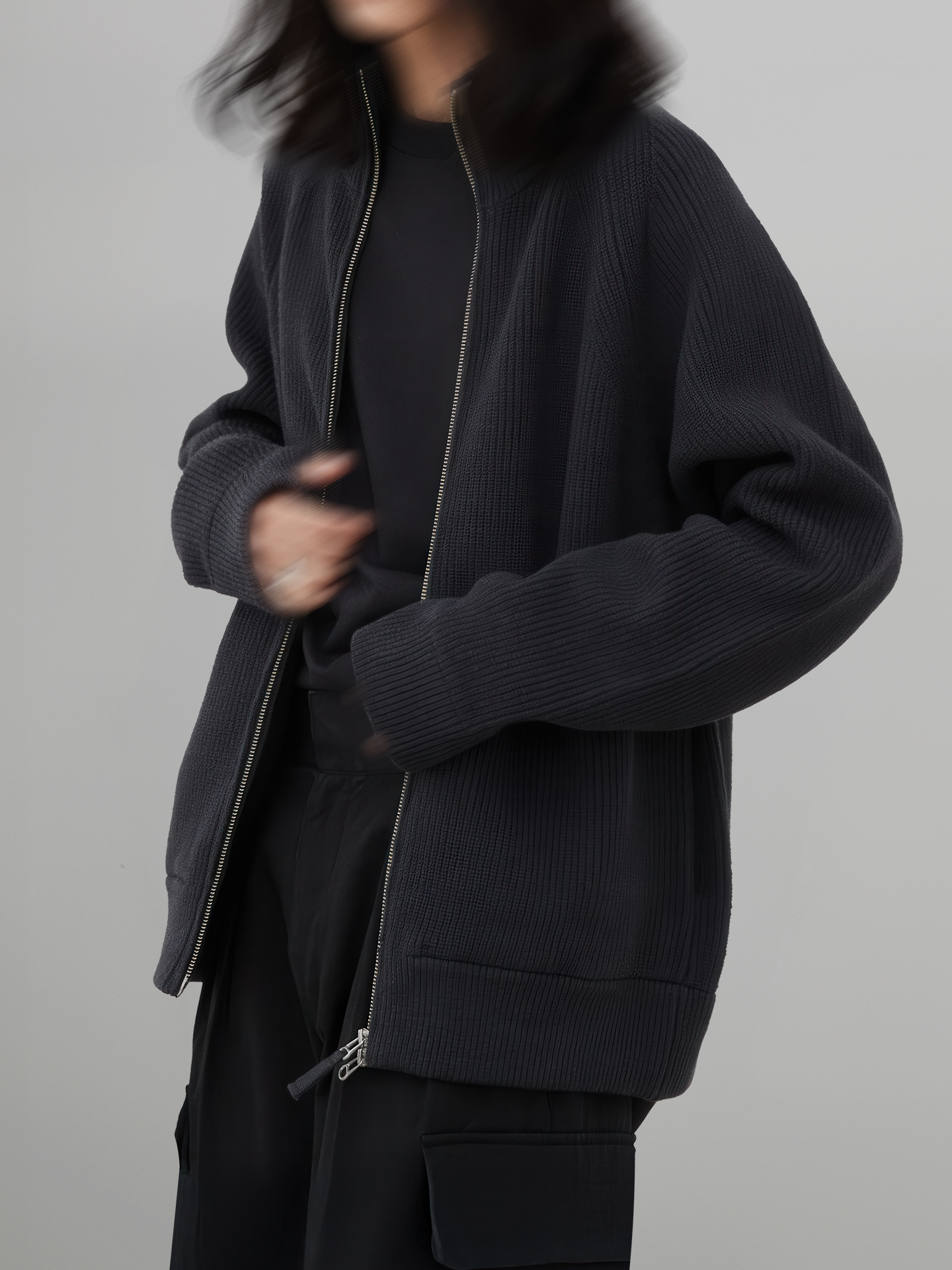 Heavy Weight Knit Zip-up