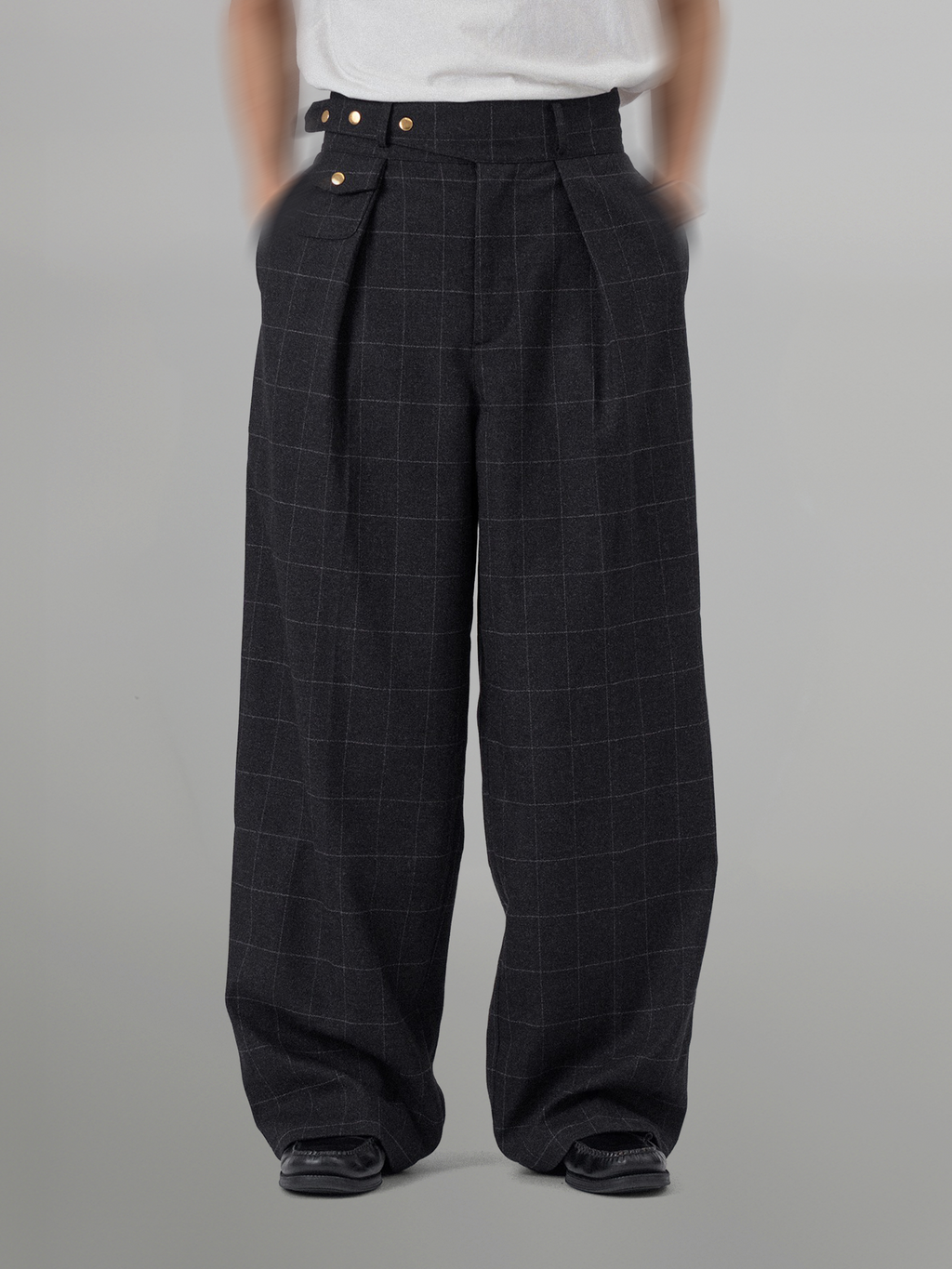 Checked Wide Gurkha Pants
