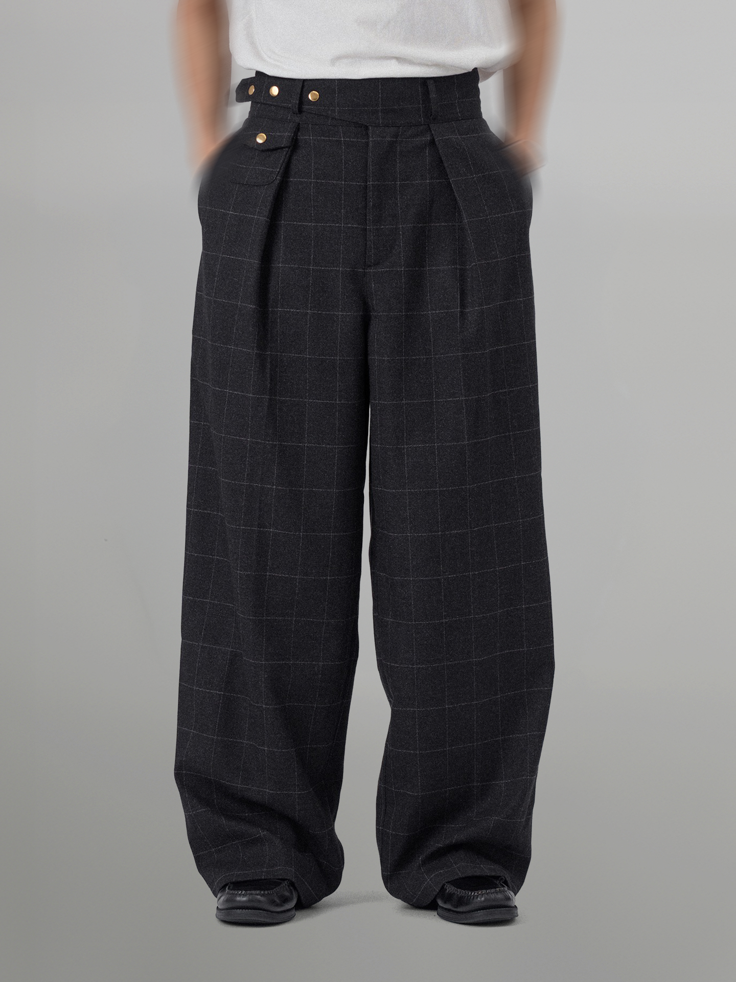 Checked Wide Gurkha Pants