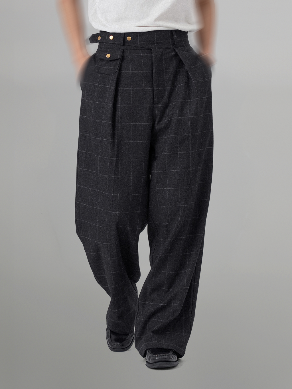Checked Wide Gurkha Pants