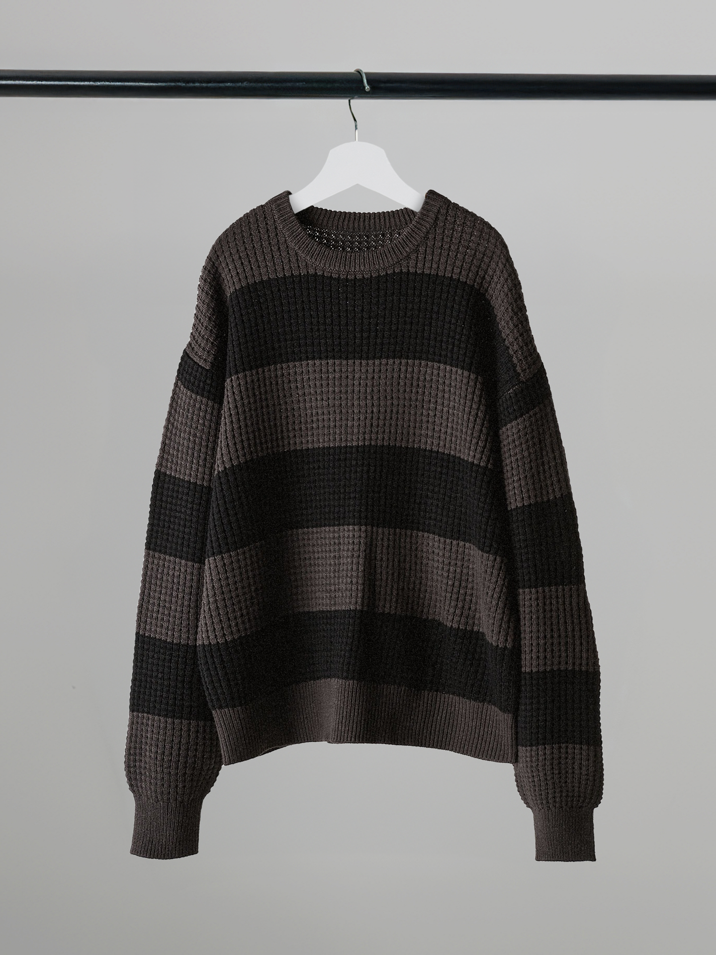 Oversized Border Waffle Knit