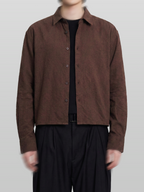 Cropped Shirt Chocolate – Front view | clean essentials / minimalist | UNPROVEN