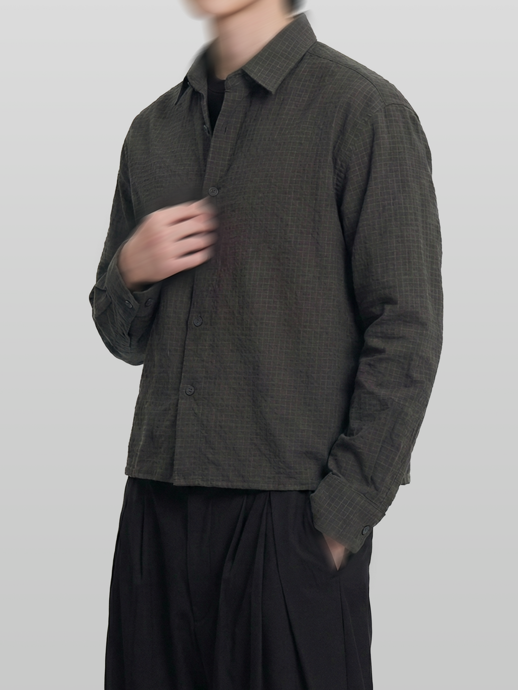 Checked Cropped Shirt