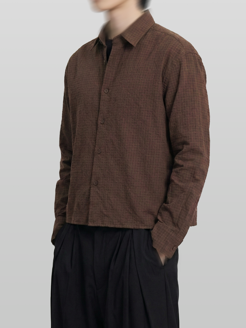 Checked Cropped Shirt