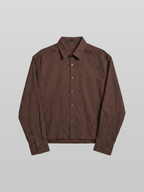 Cropped Shirt Chocolate – Front view | clean essentials / minimalist | UNPROVEN