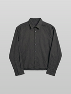 Cropped Shirt Charcoal front - cleanfit minimal - UNPROVEN