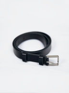 Leather Belt Black front - cleanfit minimal - UNPROVEN