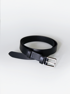 Leather Belt Black front - cleanfit minimal - UNPROVEN