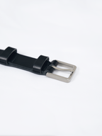 Leather Belt Black front - cleanfit minimal - UNPROVEN