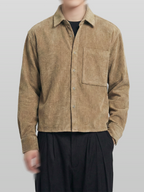 Cropped Shirt Beige – Front view | clean essentials / minimalist | UNPROVEN