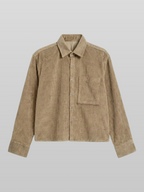 Cropped Shirt Beige – Front view | clean essentials / minimalist | UNPROVEN