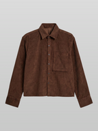 Cropped Shirt Brown – Front view | clean essentials / minimalist | UNPROVEN