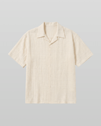 Crinkle Texture Open Collar Shirt
