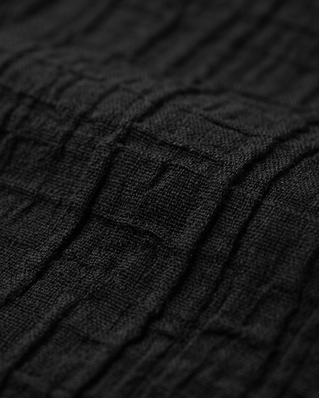 Crinkle Texture Open Collar Shirt