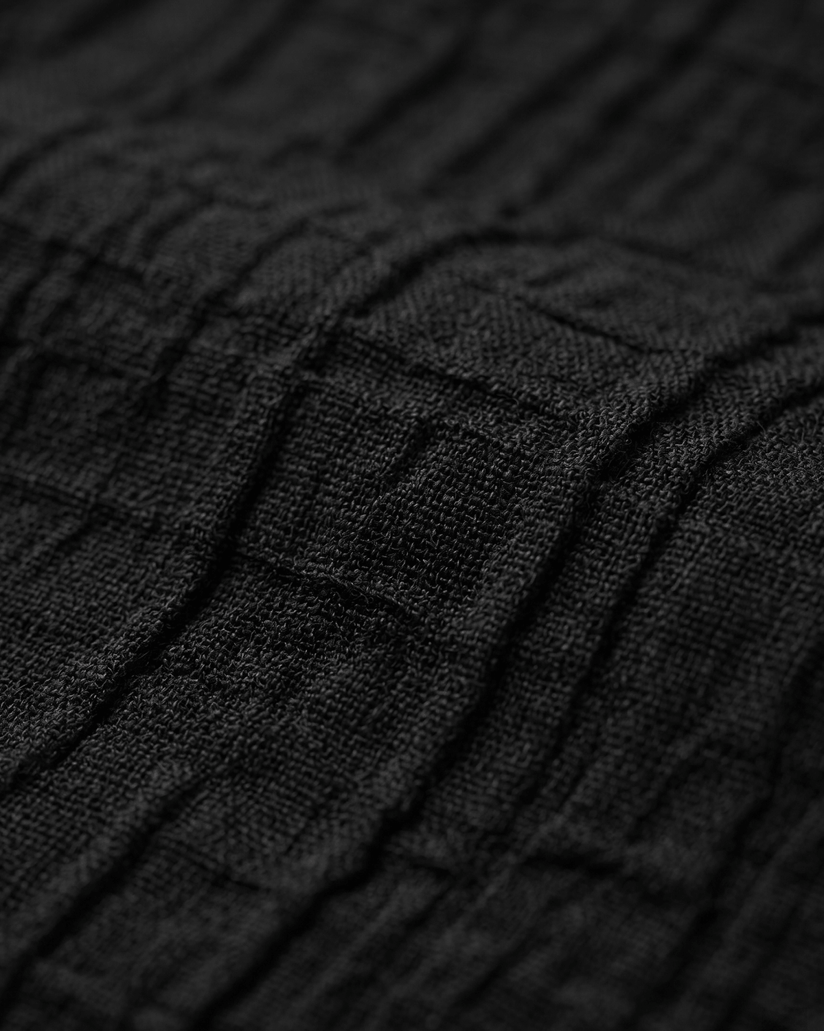 Crinkle Texture Open Collar Shirt