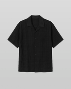 Crinkle Texture Open Collar Shirt