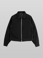 Zip Jacket Black – Front view | clean essentials / minimalist | UNPROVEN