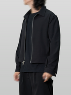 Zip Jacket Black – Front view | clean essentials / minimalist | UNPROVEN