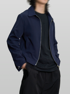 Zip Jacket Navy – Front view | clean essentials / minimalist | UNPROVEN