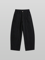 Wide Balloon Pants Black front - cleanfit minimal - UNPROVEN