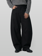 Line Wide Pants Black front - cleanfit minimal - UNPROVEN