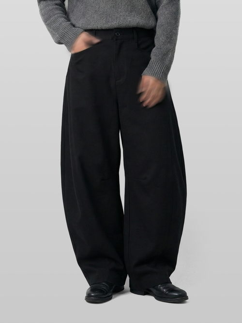Curved Line Wide Pants black – Front view | wide-leg denim / relaxed denim | UNPROVEN