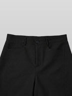 Line Wide Pants Black front - cleanfit minimal - UNPROVEN